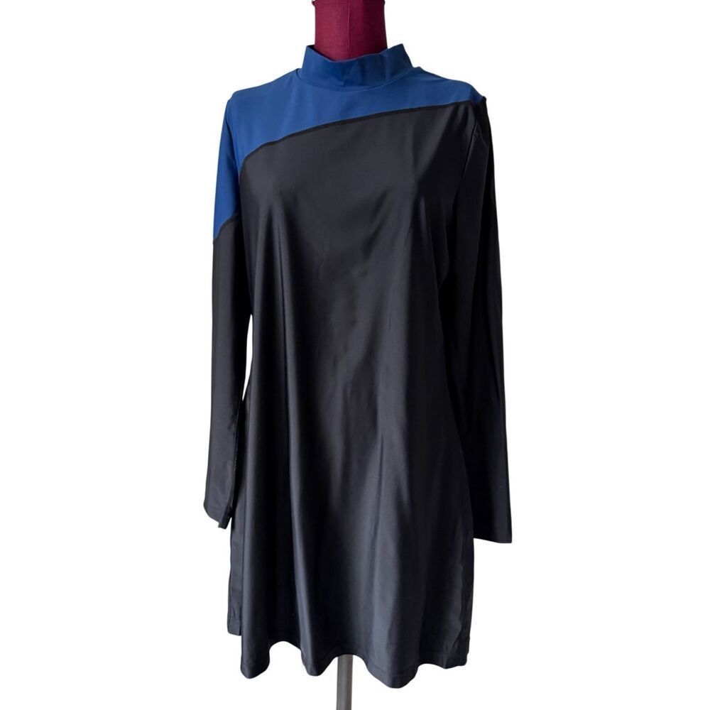 Summersalt Swim Tunic Mini Dress Long Sleeve Sun Shield Black Blue XL - Picture 3 of 10